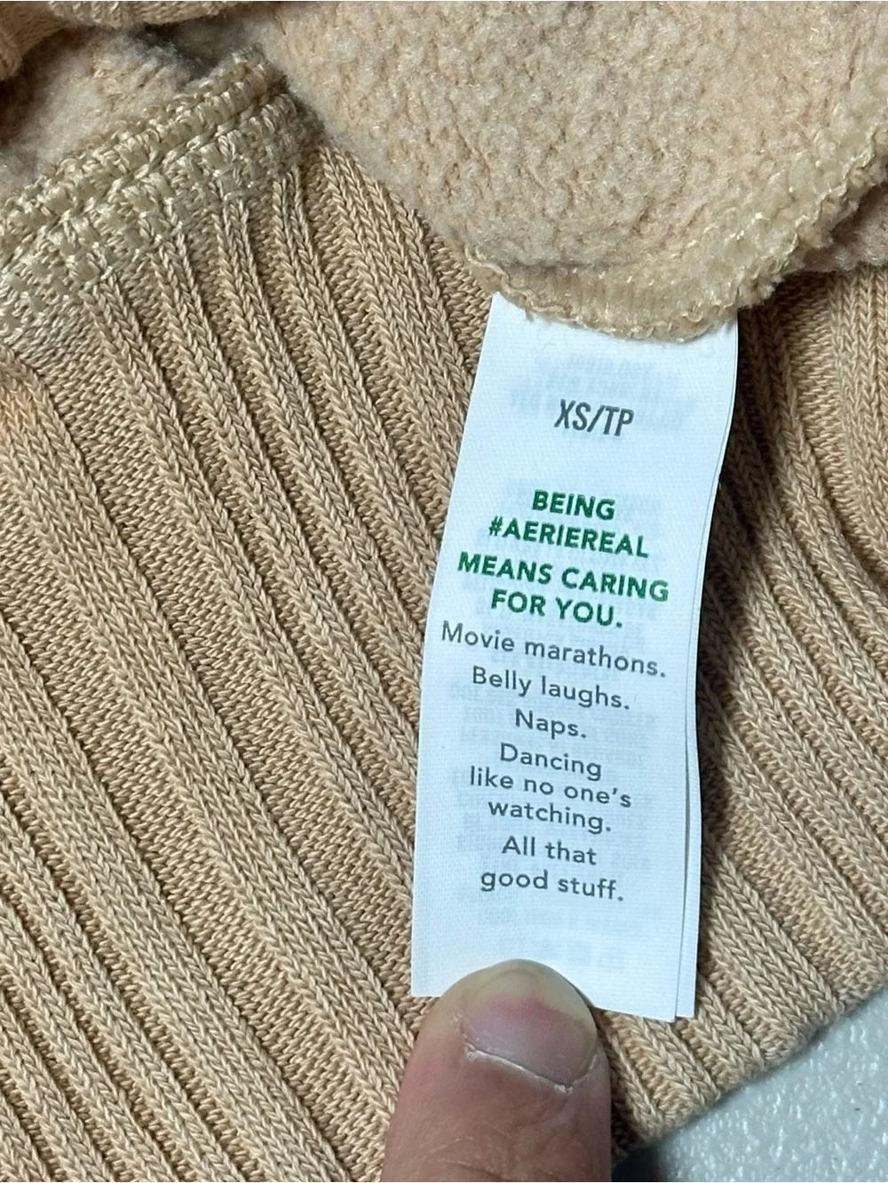 aerie Cropped Hoodie in Beige - Picture 6 of 10